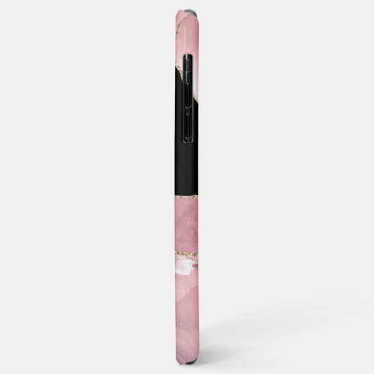 Rose Gold Agate Glitter Monogram Case-Mate iPhone Case (Achterkant/links)