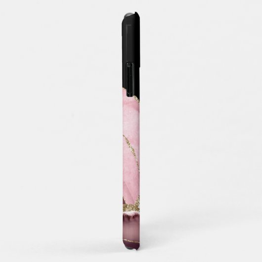 Rose Gold Agate Glitter Monogram Case-Mate iPhone Case (Achterkant/rechts)