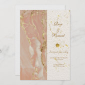 Rose Gold Alcohol Ink Elegant Wedding Invitation Kaart (Voorkant / Achterkant)