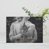 Rose Gold Ampersand | Vier Foto's Save the Date Kaart (Staand voorkant)