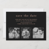Rose Gold Ampersand | Vier Foto's Save the Date Kaart (Achterkant)