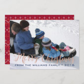 Rose Gold and Red Christmas Knit Feestdagenkaart (Voorkant / Achterkant)