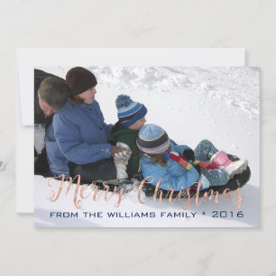 Rose Gold and Red Christmas Knit Feestdagenkaart