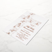 rose gold angels pattern cross First Communion Folie Uitnodiging (Gedraaid)