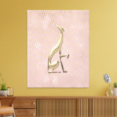 Rose Gold Art Deco Greyhound Stretched Canvas Afdruk (Insitu (Woonkamer))