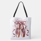 Rose Gold Ballet Slippers Large Shoulder Tote  Bag (Achterkant)