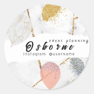 Rose Gold Ballonnen Evenementenplanning Ronde Sticker