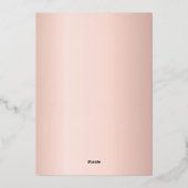 Rose gold balloons luxury birthday  folie uitnodiging (Achterkant)