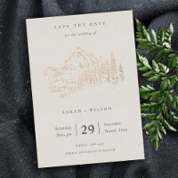 Rose Gold Bergden Sketch Save The Date
