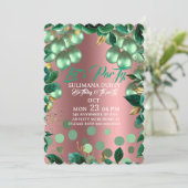 Rose Gold Birthday Invitation Template: Let's Part Kaart (Staand voorkant)