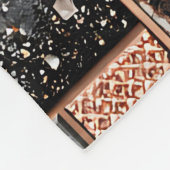 Rose Gold Black Marble Mosaic Fleece Deken (Hoek)