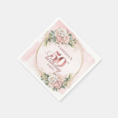 Rose Gold Blush Eucalyptus 50th Birthday Napkins Servet (Hoek)