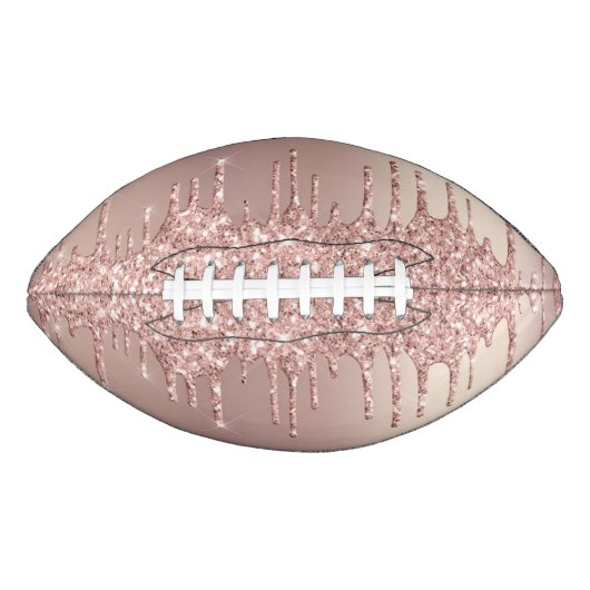 Rose Gold Blush Glitter Sparkle Drips Girly Chic American Football (Voorkant)