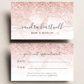 Rose Gold Blush Marble Glitter Script Appointment Visitekaartje