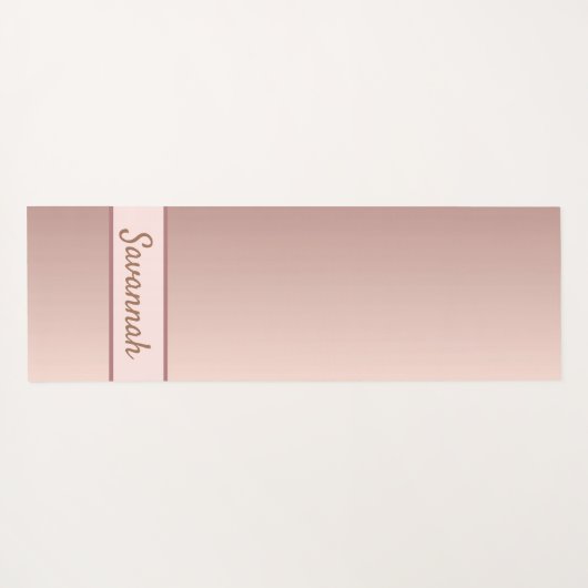 Rose gold blush name modern elegant yogamat (Achterkant (horizontaal))