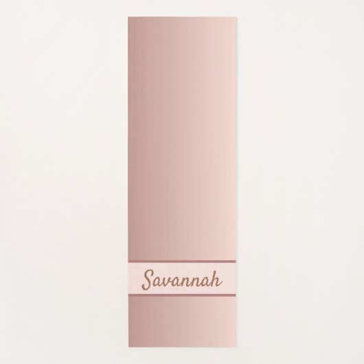 Rose gold blush name modern elegant yogamat (Voorkant)