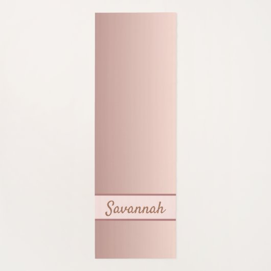 Rose gold blush name modern elegant yogamat (Achterkant)