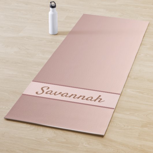 Rose gold blush name modern elegant yogamat (In situ)
