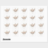 Rose Gold Blush Pink 3D Roses Your Names Wedding Vierkante Sticker (Vel)