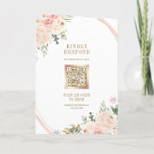 Rose Gold Blush Pink Floral QR Code Wedding (Achterkant)