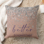 Rose Gold Blush Pink Silver Glitter Better Togethe Kussen (Deken)