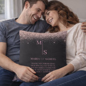 Rose Gold Blush Pink Silver Glitter Script Persona Kussen