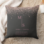 Rose Gold Blush Pink Silver Glitter Script Persona Kussen (Deken)