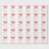 Rose Gold Bow Coquette Script Sweet 16 Party Cadeaupapier (Vlak)