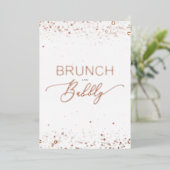 Rose Gold Brunch & Bubbly Quote Bridal Shower Folie Uitnodiging (Staand Voorkant)