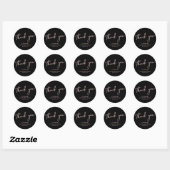 Rose Gold Brush Script Verjaardagsfeestje Dank je Ronde Sticker (Vel)