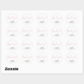 Rose Gold Brush Script Verjaardagsfeestje Dank je Ronde Sticker (Vel)
