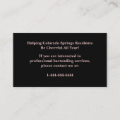 Rose Gold Brushed Event Bartender Business Card Visitekaartje (Achterkant)