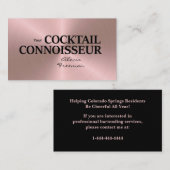 Rose Gold Brushed Event Bartender Business Card Visitekaartje (Voorkant / Achterkant)