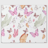 rose gold butterfly cadeaupapier (Vlak)