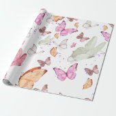 rose gold butterfly cadeaupapier (Uitgerold)