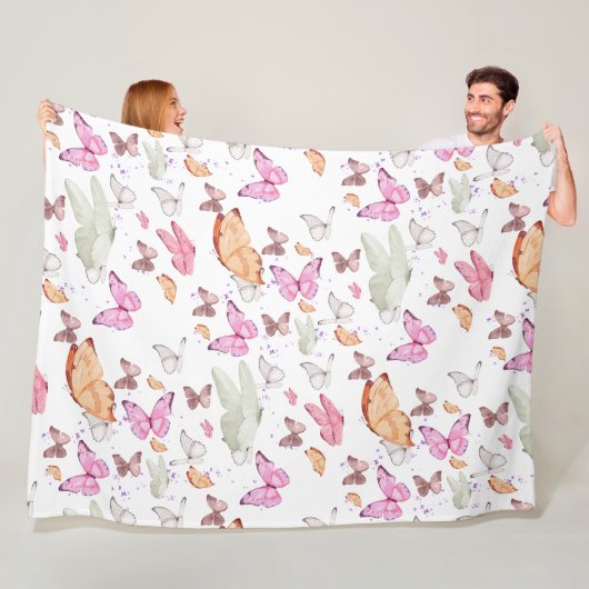 rose gold butterfly fleece deken (In situ)