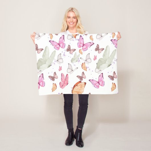 rose gold butterfly fleece deken (In situ)