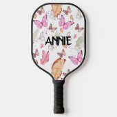 rose gold butterfly pickleball paddle (Voorkant)