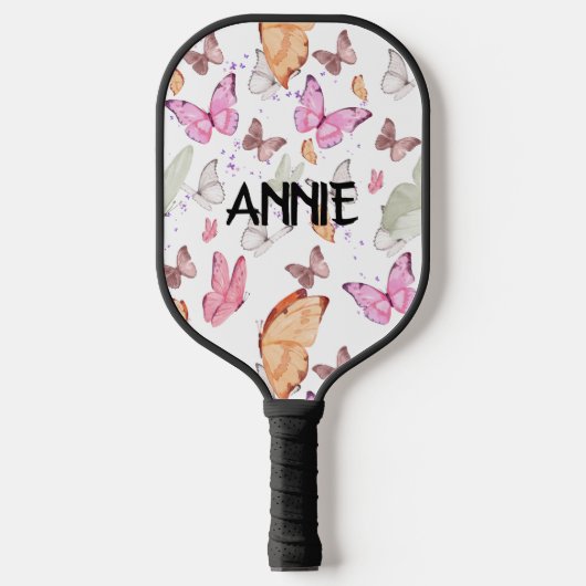 rose gold butterfly pickleball paddle (Voorkant)