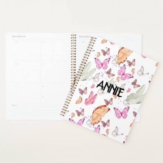 rose gold butterfly planner (Display)