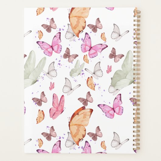 rose gold butterfly planner (Achterkant)