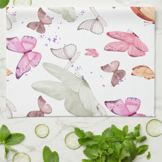 rose gold butterfly theedoek (Gevouwen)