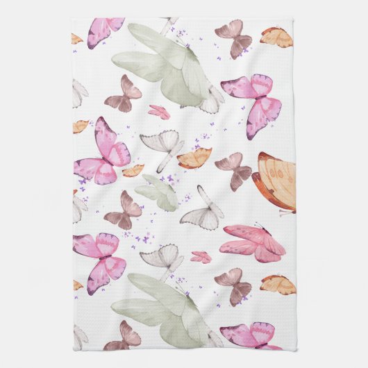 rose gold butterfly theedoek (Verticaal)