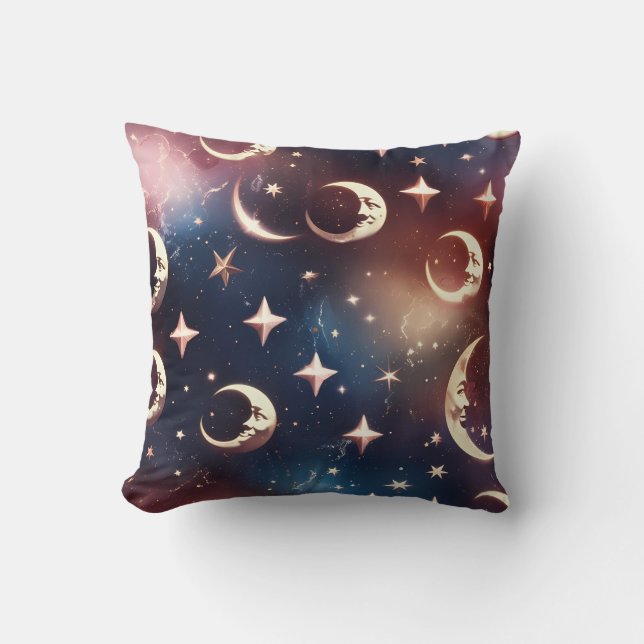 Rose Gold Celestial Moon Pillow Kussen (Voorkant)