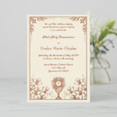 Rose Gold Chalice First Communion Elegance Folie Uitnodiging (Staand Voorkant)