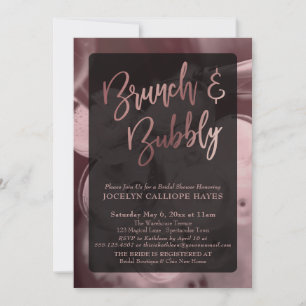 Rose Gold Champagne Brunch & Bubbly Handgeschreven Kaart