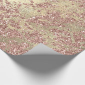 Rose Gold Champaigne Marble Glitter Metal Strokes Cadeaupapier (Hoek)