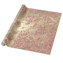 Rose Gold Champaigne Marble Glitter Metal Strokes Cadeaupapier