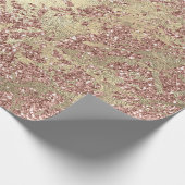 Rose Gold Champaigne Marble Glitter Metal Strokes Cadeaupapier (Hoek)