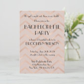 Rose Gold Chevron Bachelorette Party Invite Kaart (Staand voorkant)